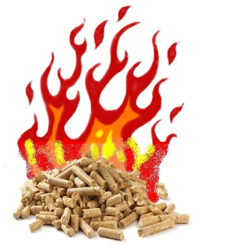 pellets ardiendo
